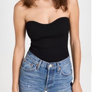 Pixie Market Cass Knit Bustier Black Large